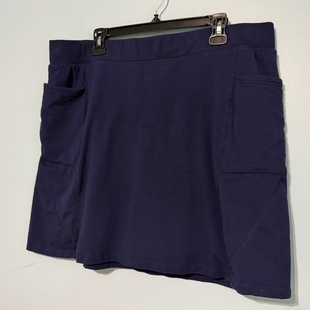 Denim & Co Active Women's 1X Navy Blue Skort Cargo Pockets 1578